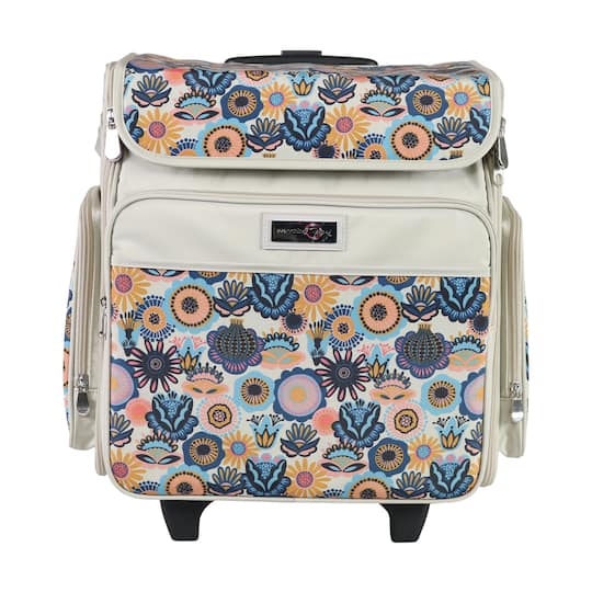 Everything Mary Floral Rolling Scrapbook Storage Tote